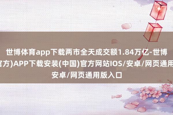 世博体育app下载两市全天成交额1.84万亿-世博体育(官方)APP下载安装(中国)官方网站IOS/安卓/网页通用版入口