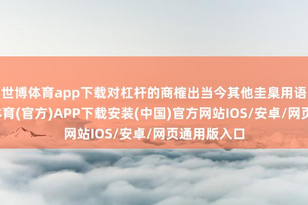 世博体育app下载对杠杆的商榷出当今其他圭臬用语之前-世博体育(官方)APP下载安装(中国)官方网站IOS/安卓/网页通用版入口