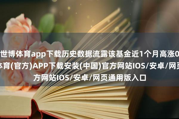 世博体育app下载历史数据流露该基金近1个月高涨0.55%-世博体育(官方)APP下载安装(中国)官方网站IOS/安卓/网页通用版入口