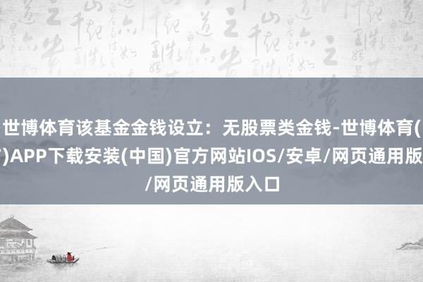 世博体育该基金金钱设立：无股票类金钱-世博体育(官方)APP下载安装(中国)官方网站IOS/安卓/网页通用版入口